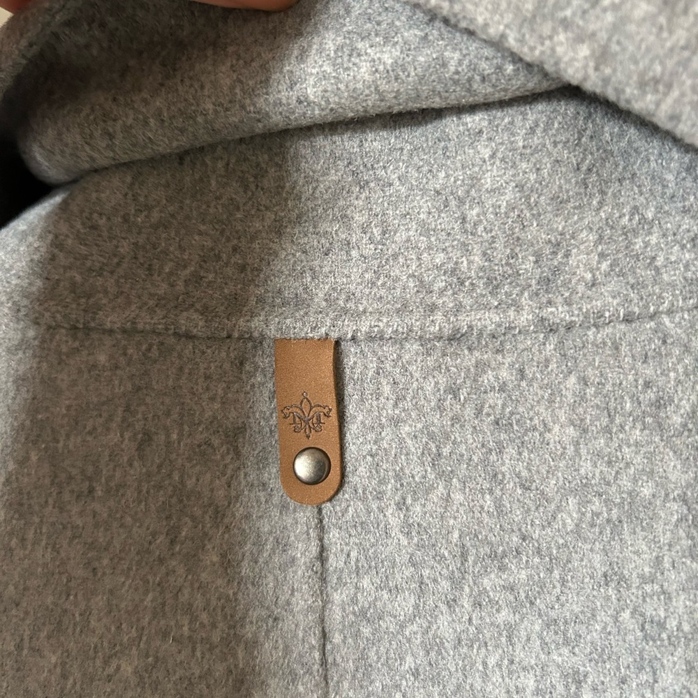 Mackage Gray Wool Cashmere blend and Black Leather Women's Coat - Picture 4 of 10